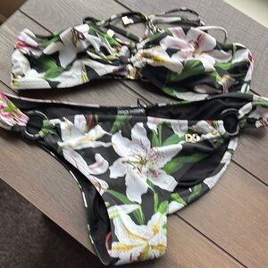 Dolce & Gabbana Floral Bikini - Black and White